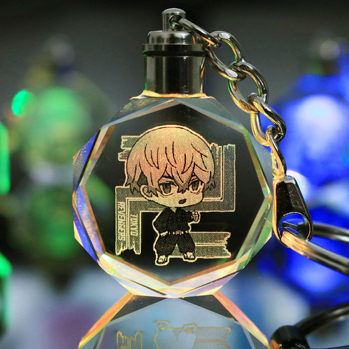 Wholesale Keychains Crystal LED Anime Peripherals Colorful Glow MOQ≥2 JDC-KC-LuoQ005