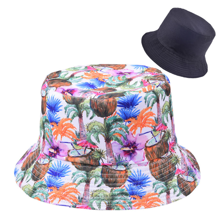 Wholesale Vintage Print Bucket Hat Reversible Sunshade MOQ≥2 JDC-FH-WenR019