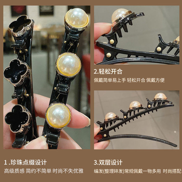 Wholesale hairpin pearl flowers and plants JDC-HC-ShiX009