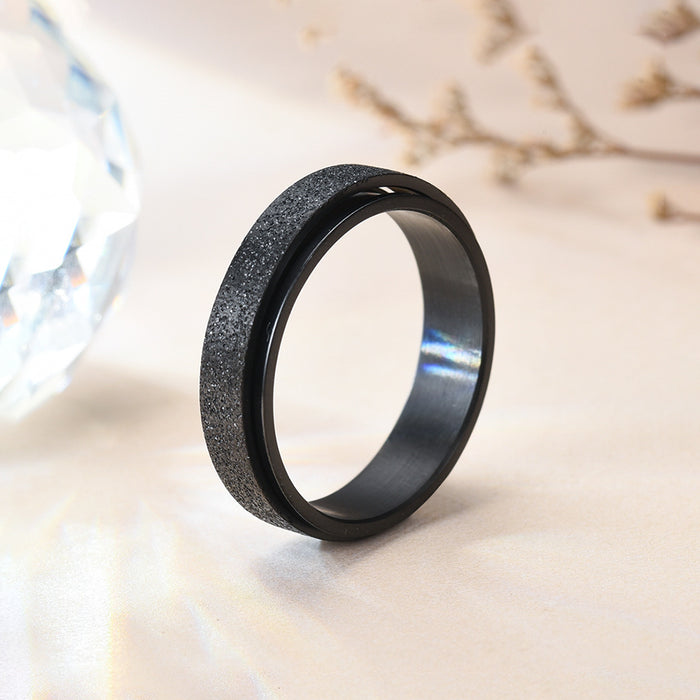 Jewelry WholesaleWholesale Titanium Steel Frosted Rotating Rings JDC-RS-ZhanL004 Rings 展侣 %variant_option1% %variant_option2% %variant_option3%  Factory Price JoyasDeChina Joyas De China