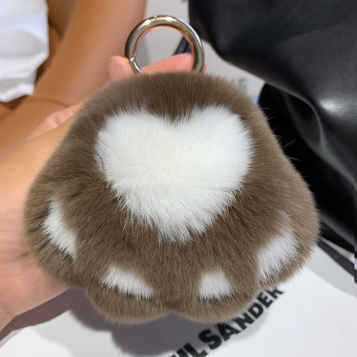 Wholesale Rex Rabbit Real Hair Kitten Claw Bag Ornament Car Keychain JDC-KC-HRS001