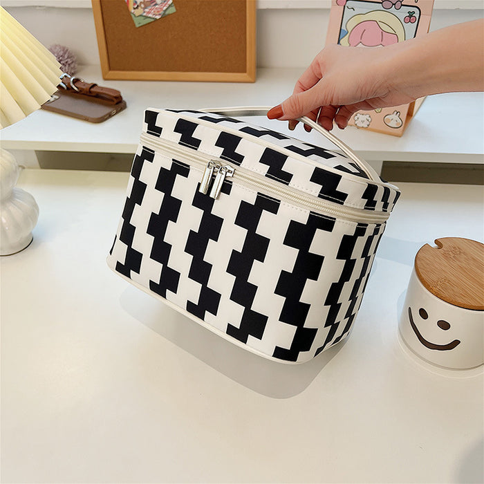 Wholesale Cosmetic bag Polyester Checkerboard Large Capacity JDC-CB-JiJ002