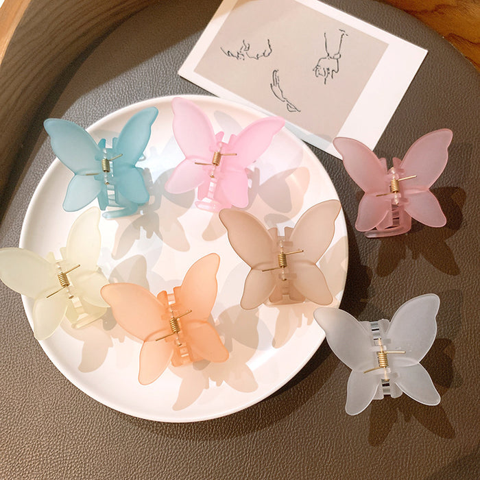 Wholesale Frosted Jelly Butterfly Temperament New Grab Clip JDC-HC-ShaoK003