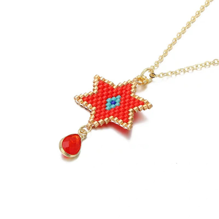 Wholesale Necklaces Stainless Steel Rice Beads Miyuki Star Pattern MOQ≥2 JDC-NE-GSACC004