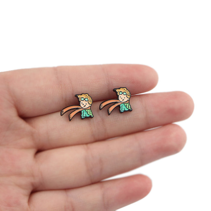 Wholesale Earring Alloy Cute Cartoon Stud Earrings MOQ≥5 (M) JDC-ES-kubei009