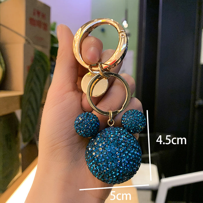 Wholesale creative full diamond cartoon Rhinestone Keychain  MOQ≥2 （M) JDC-KC-STian004