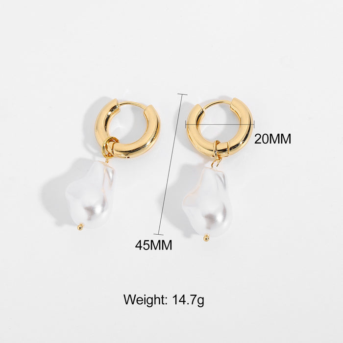 Jewelry WholesaleWholesale 14K Gold Plated Pearl Earrings JDC-ES-JD340 Earrings 杰鼎 %variant_option1% %variant_option2% %variant_option3%  Factory Price JoyasDeChina Joyas De China