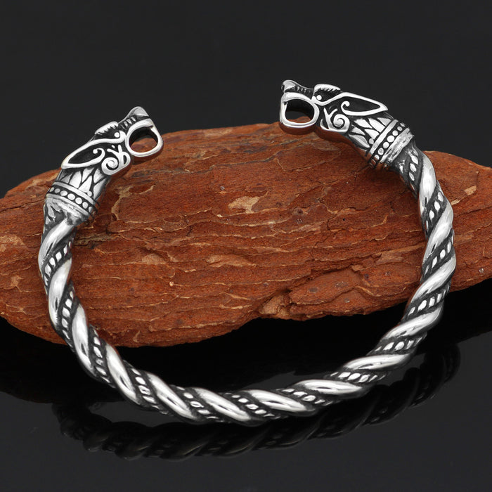 Wholesale Bracelets Alloy Braided Twist Retro Open Men JDC-BT-ZhongY001