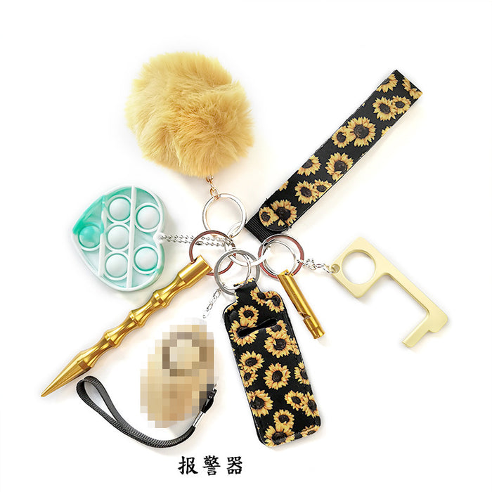 Jewelry WholesaleWholesale self-defense keychain anti-wolf alarm 9 piece set hair ball Self defense keychain JDC-KC-Meic007 Keychains 美畅 %variant_option1% %variant_option2% %variant_option3%  Factory Price JoyasDeChina Joyas De China