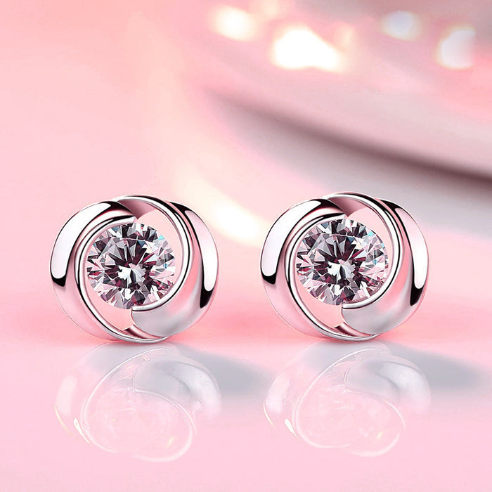 Jewelry WholesaleWholesale Copper Zircon Ripple Windmill Earrings MOQ≥2 JDC-ES-Caos016 Earrings 曹适 %variant_option1% %variant_option2% %variant_option3%  Factory Price JoyasDeChina Joyas De China