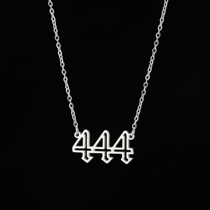 Wholesale retro double -layer hollow pendant stainless steel lucky necklace JDC-NE-GSJS004