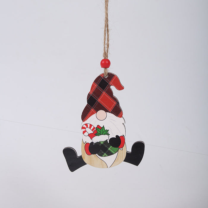 Wholesale Decorative Christmas Wooden Small Pendant MOQ≥2 JDC-DCN-QiaoC008