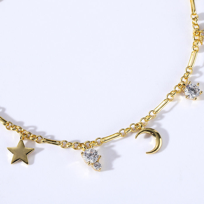 Wholesale Zircon Copper Star Moon Bracelet JDC-BT-KenJ008