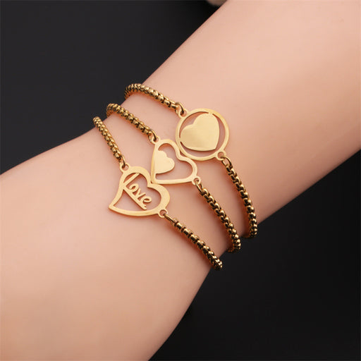 Jewelry WholesaleWholesale stainless steel love heart adjustable bracelet JDC-BT-ChanX002 Bracelet 昌鑫 %variant_option1% %variant_option2% %variant_option3%  Factory Price JoyasDeChina Joyas De China