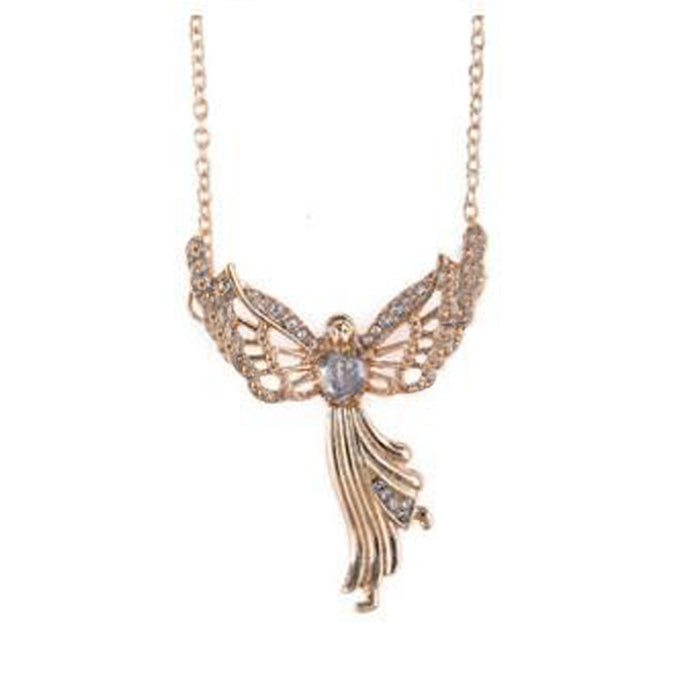 Wholesale Alloy Virgin Mary Angel Love Guardian Wings Diamond Necklace MOQ≥2 JDC-NE-XunO026