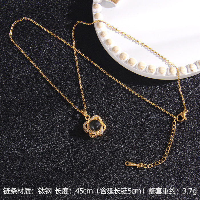 Jewelry WholesaleWholesale Copper Zircon Titanium Steel Thermostable Necklace JDC-NE-RongS004 Necklaces 荣硕 %variant_option1% %variant_option2% %variant_option3%  Factory Price JoyasDeChina Joyas De China