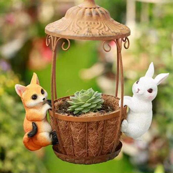 Wholesale Ornament Resin Crafts Cat Corgi Rabbit Hanging Basin Small Animals MOQ≥2 JDC-OS-HongYu003