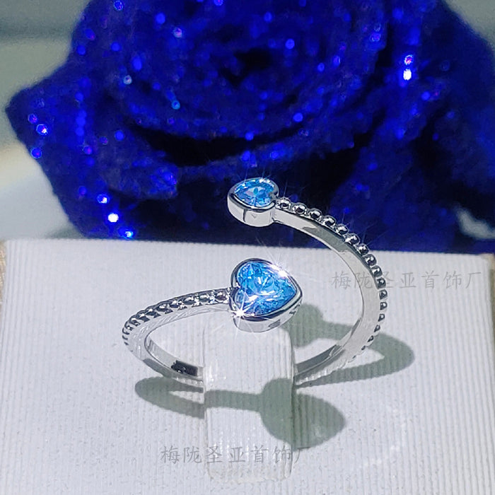 Wholesale 12 Months Different Colors Precious Stones Copper Couple Rings MOQ≥2 JDC-RS-ShengY001