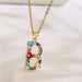 Jewelry WholesaleWholesale 26 English alphabet necklace mixed color gemstone inlaid collarbone chain JDC-NE-AG146 Necklaces 澳古 %variant_option1% %variant_option2% %variant_option3%  Factory Price JoyasDeChina Joyas De China