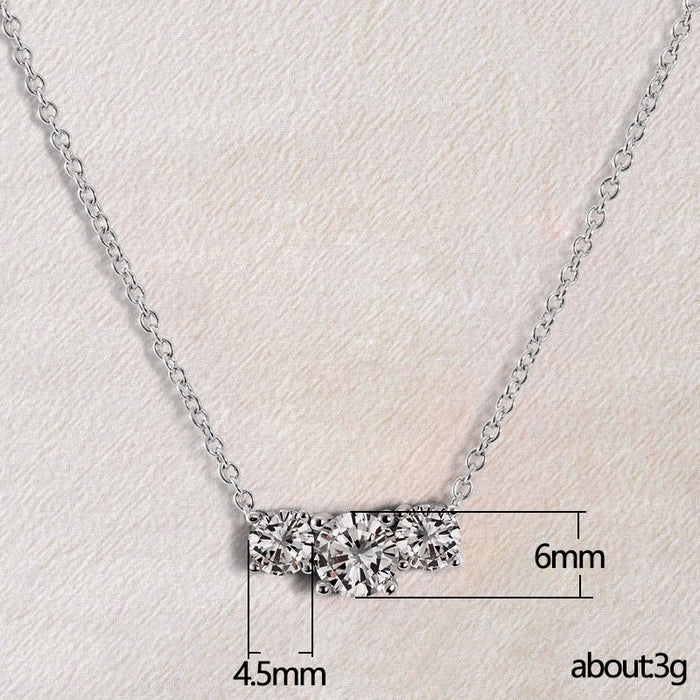 Jewelry WholesaleWholesale Fashion Simple Three Zircon Necklace JDC-NE-Caos017 Necklaces 曹适 %variant_option1% %variant_option2% %variant_option3%  Factory Price JoyasDeChina Joyas De China