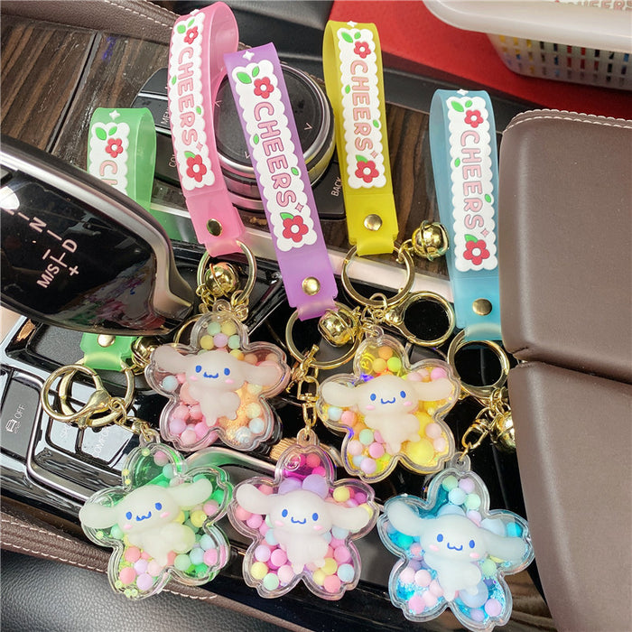 Wholesale Keychains PVC Acrylic Hardware Luminous Quicksand Bottle Cute Cartoon JDC-KC-TianC002