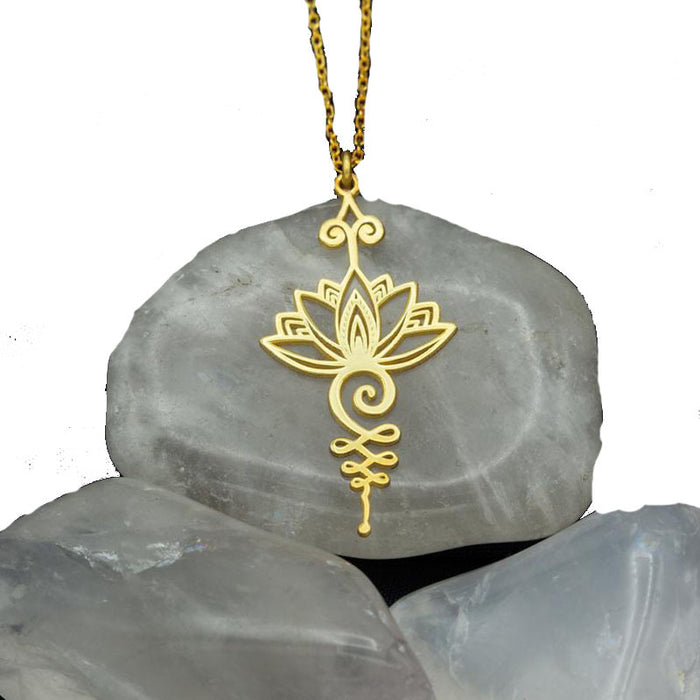 Wholesale Fashion Simple Lotus Flower Necklace JDC-NE-LingY001