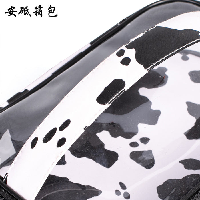 Wholesale Cosmetic Bag PVC Cow Pattern Transparent Double Layer Large Capacity Multifunctional JDC-CB-AD003