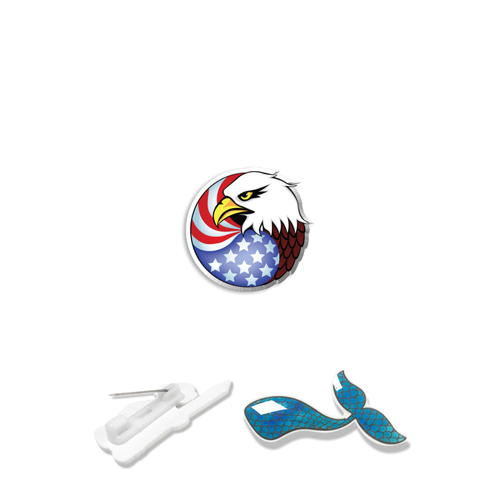 Wholesale 4th of July Acrylic USA Flag Independence Day Brooch MOQ≥2 JDC-BC-XiangL001