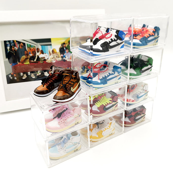 Wholesale Enamel Sneakers Plastic Transparent Box Keychains Ornaments JDC-KC-TuoH009