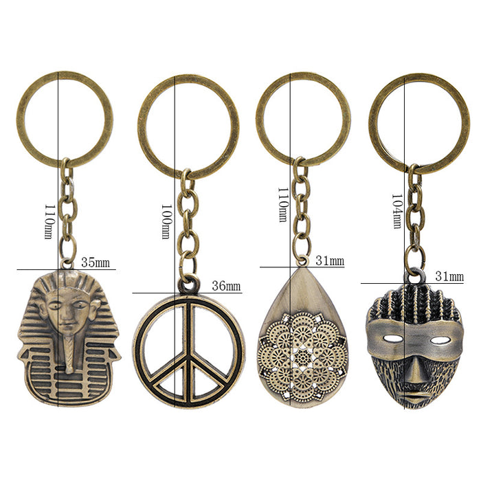 Wholesale Peace Sign Mask Alloy Iron Keychain JDC-KC-PK001