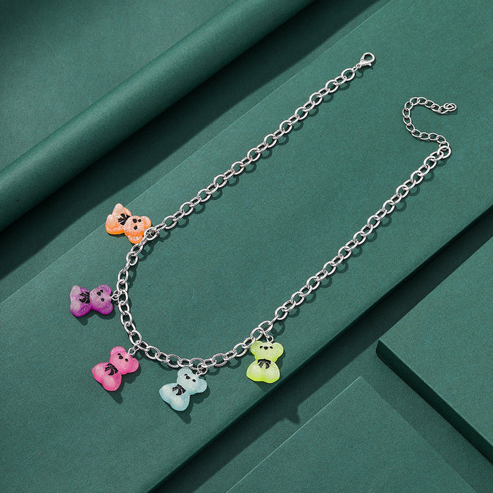 Wholesale Necklace Resin Cute Cartoon Fruit Flower MOQ≥2 JDC-NE-YiD046