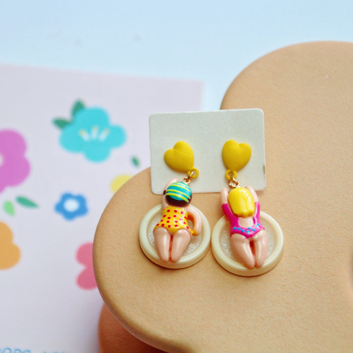 Wholesale 925 Silver Needle Cartoon Resin Earrings JDC-ES-XNWE011