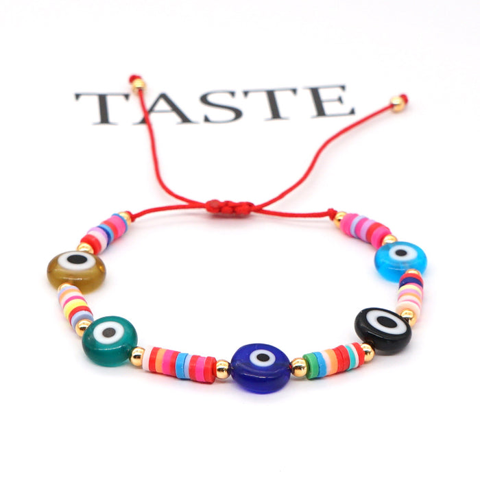 Wholesale Simple Bohemian Seaside Beach Wind 4mm Color Clay bead bracelet  JDC-BT-YuX002