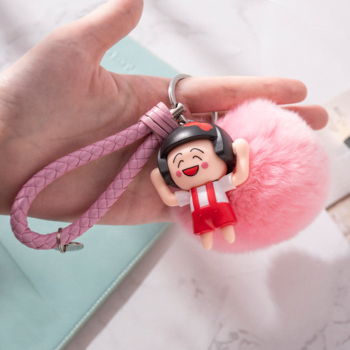 Jewelry WholesaleWholesale cartoon small balls will change face girl keychain JDC-KC-TengH001 Keychains 腾辉 %variant_option1% %variant_option2% %variant_option3%  Factory Price JoyasDeChina Joyas De China