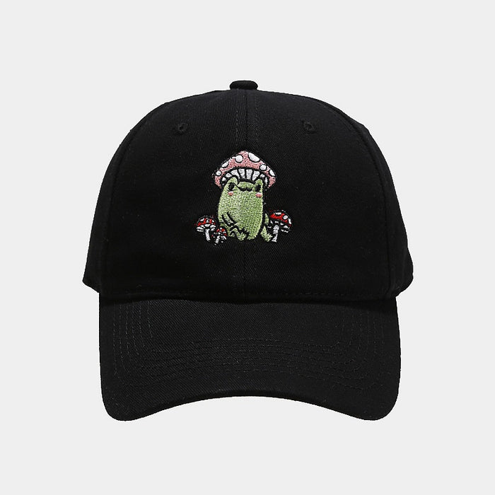 Wholesale Cartoon Frog Mushroom Embroidery Cotton Baseball Cap MOQ≥2 JDC-FH-LvYi013