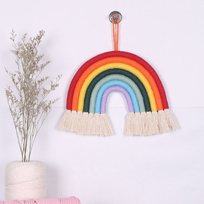 Jewelry WholesaleWholesale Wool Cotton Thread Polyester Rainbow Cactus Woven Tapestry Wall Decoration MOQ≥2 JDC-DC-MengS016 Dreamcatcher 萌颂 %variant_option1% %variant_option2% %variant_option3%  Factory Price JoyasDeChina Joyas De China