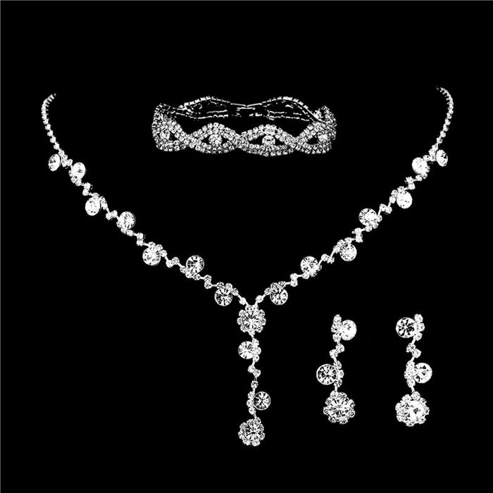 Jewelry WholesaleWholesale Dinner Party Sparkling Encrusted Full Diamonds Women's Wedding Necklace Set JDC-NE-Yaqian002 Necklaces 雅茜 %variant_option1% %variant_option2% %variant_option3%  Factory Price JoyasDeChina Joyas De China