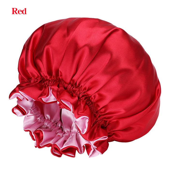 Wholesale Large Double Layer Satin Stretch Nightcap Wide Brim Solid Color JDC-FH-MuSi002