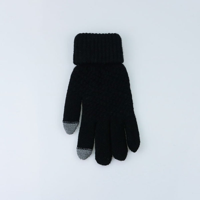 Wholesale Gloves Acrylic Thick Knit Warm Touch Screen JDC-GS-HaiL012