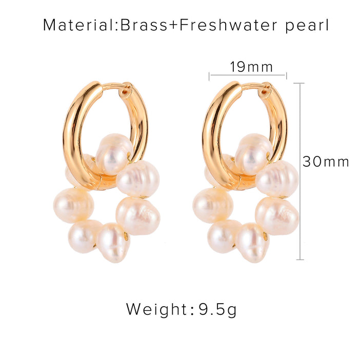 Jewelry WholesaleWholesale 14K Gold Plated Pearl Earrings JDC-ES-JD340 Earrings 杰鼎 %variant_option1% %variant_option2% %variant_option3%  Factory Price JoyasDeChina Joyas De China