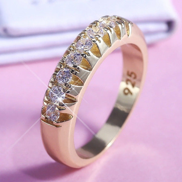 Wholesale Rings Alloy Single Row Zircon Strip JDC-RS-QiK035