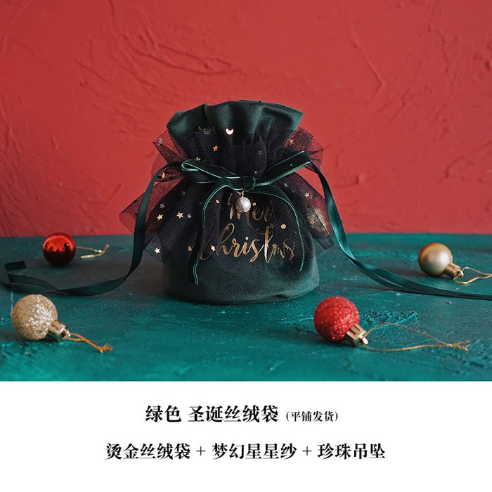 Wholesale Gift Bag Velvet Cloth Christmas Eve Drawstring Drawstring Apple Bag JDC-GB-Cunh001