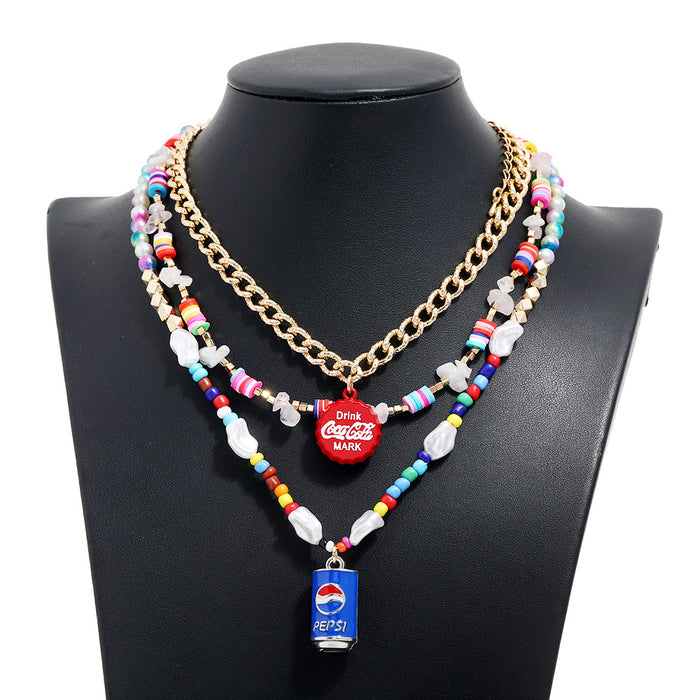 Wholesale Alloy Cola Pendant Necklace MOQ≥2 JDC-NE-GSLY001