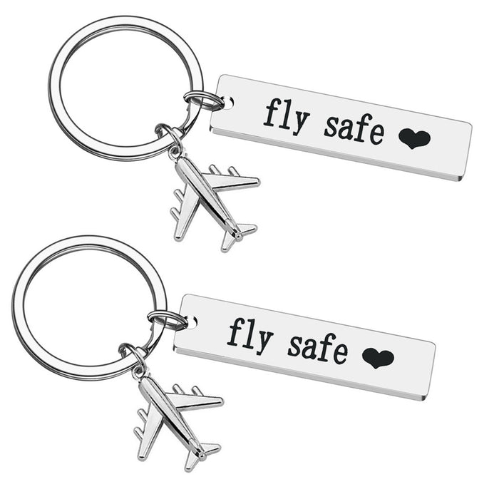 Jewelry WholesaleWholesale commemorative gift fly safe safe stainless steel keychain MOQ≥2 JDC-KC-ShangQ010 Keychains 上泉 %variant_option1% %variant_option2% %variant_option3%  Factory Price JoyasDeChina Joyas De China