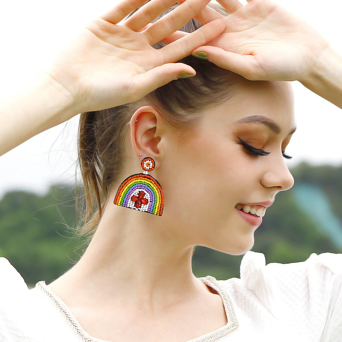 Wholesale Earrings Rice Beads Rainbow JDC-ES-PREMJM006