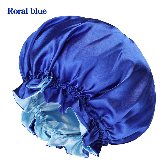 Wholesale Large Double Layer Satin Stretch Nightcap Wide Brim Solid Color JDC-FH-MuSi002