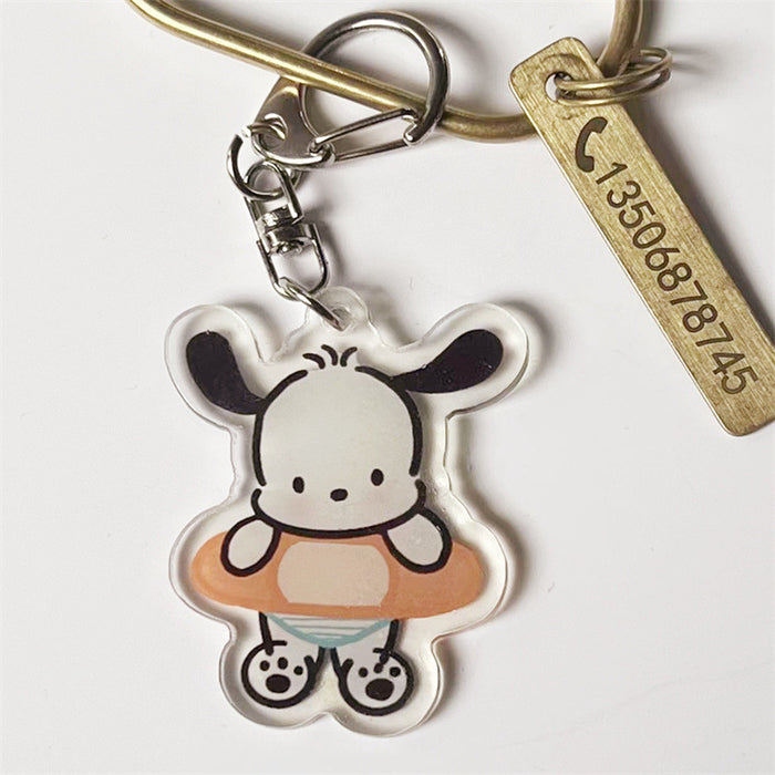 Wholesale Pacha Dog Pendant Acrylic Cute Keychain MOQ≥2 JDC-KC-GLun007