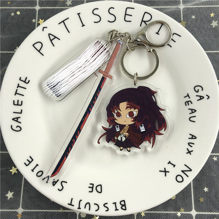 Wholesale Acrylic Double Sided Pendant Keychain Cute Key Ring (M) JDC-KC-TMMY005