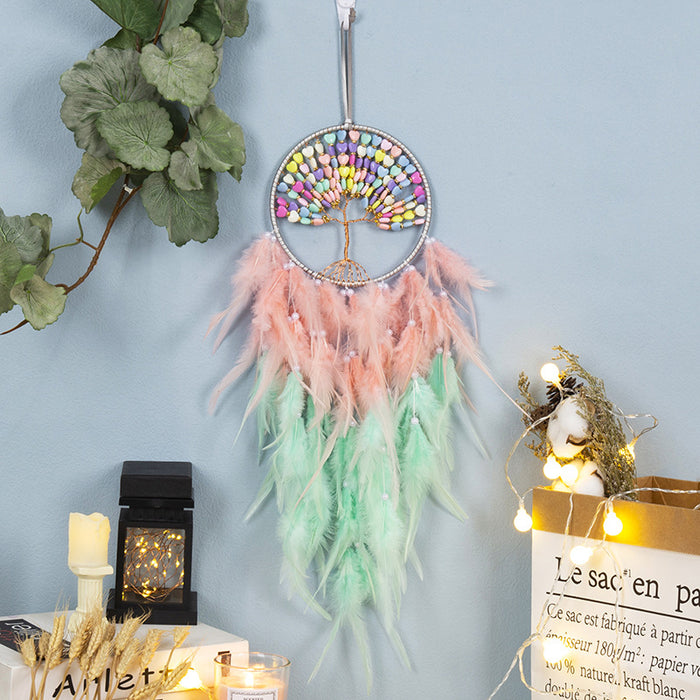 Jewelry WholesaleWholesale Plastic Candy Tree Of Life Feather Iron Ring Dreamcatcher JDC-DC-MYu002 Dreamcatcher 梦羽 %variant_option1% %variant_option2% %variant_option3%  Factory Price JoyasDeChina Joyas De China