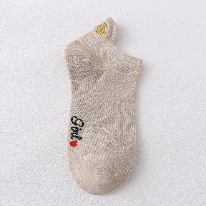 Wholesale cotton bee sweet and cute shallow mouth socks JDC-SK-MZX007